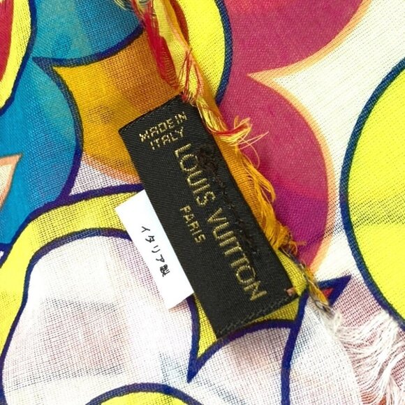 LOUIS VUITTON M72515 Murakami Takashi Cosmic Blossom Pareo Large shawl scarf - Picture 11 of 16